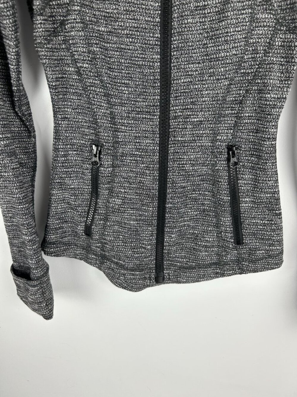 Lululemon Define Jacket Heathered Black White Full Zip Size 2 - Picture 2 of 9